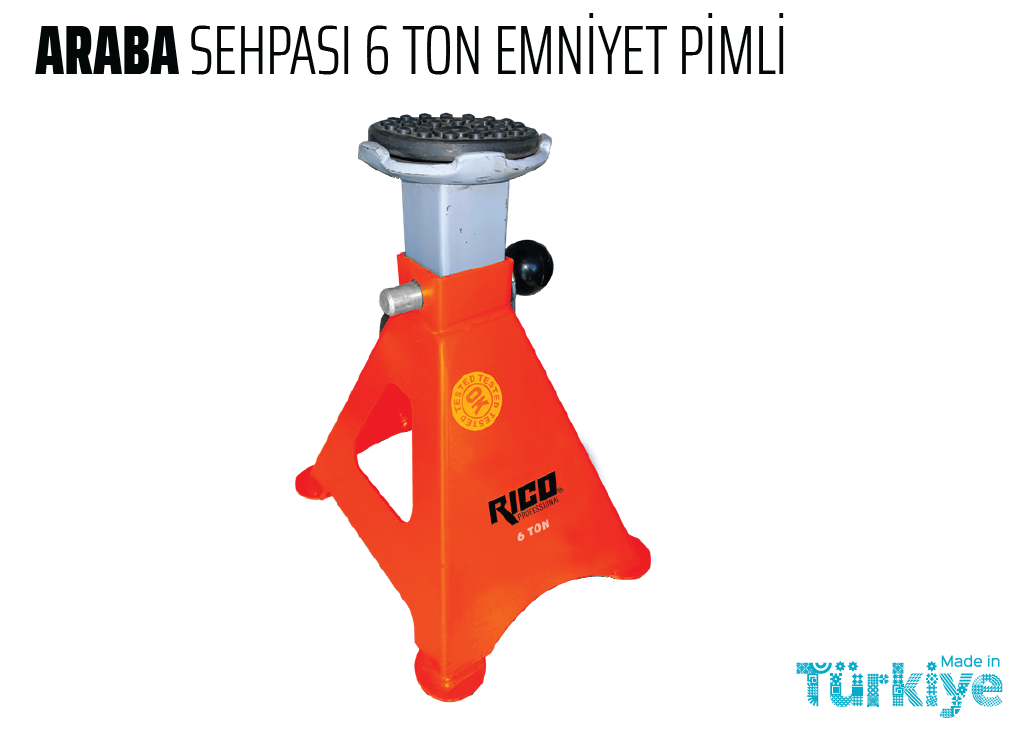 Rico 013-RC5999 - Araba Sehpası 6 Ton Emniyet Pimli 2 Adet