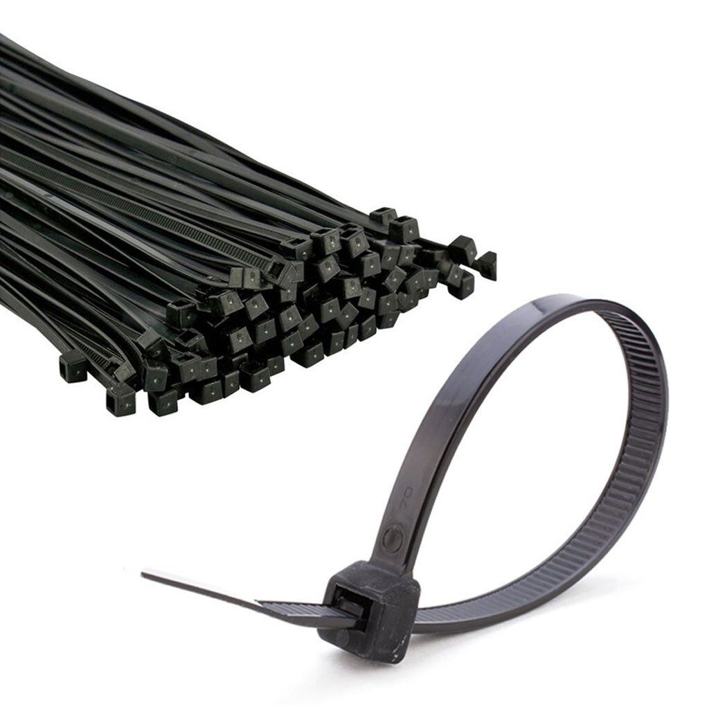 PEMSAN Siyah Plastik Çırt Kelepçe ve Kablo Bağı 4.8 x 400mm (100 Adet)