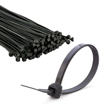 PEMSAN Siyah Plastik Çırt Kelepçe ve Kablo Bağı 4.8 x 400mm (100 Adet)
