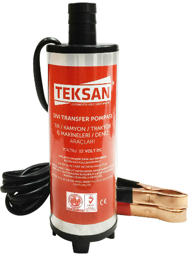 TEKSAN Büyük Boy Sıvı Mazot Transfer Pompası Anahtarlı 12 Volt