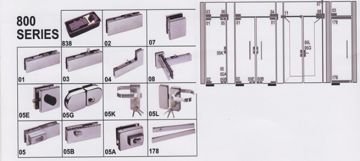 Cam Aksesuarları 800-05K - Cam Kilidi Kollu Cam-Duvar