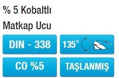 MAIER DIN338 % 5 Kobaltlı Matkap Ucu
