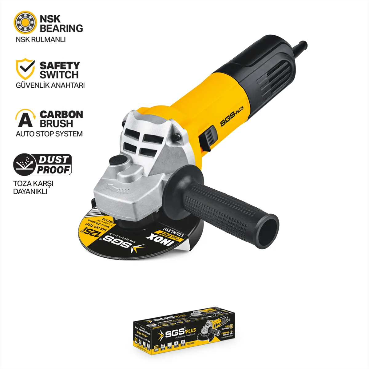 SGS5035 - 125mm ENDÜSTRİYEL AVUÇ TAŞLAMA 1250 WATT