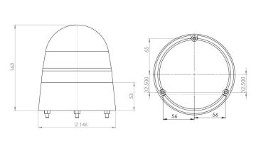 EMR08 - 24 Volt New Holland Traktör Döner Tepe Lambası(Kopya)