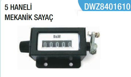 DW MACHINERY Turmetre Yandan Çarpmalı 5 Haneli ( Yandan Resetli )