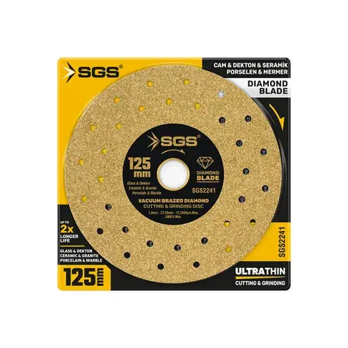 SGS2241 - 125mm PROFESYONEL DEKTON PORSELEN HASSAS ELMAS KESİCİ GOLD