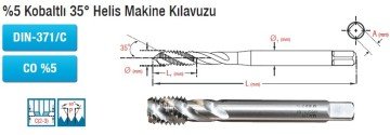 MAİER  %5 Kobaltlı 35° Helis Makine Kılavuzu (DIN-371/C) (CO %5)