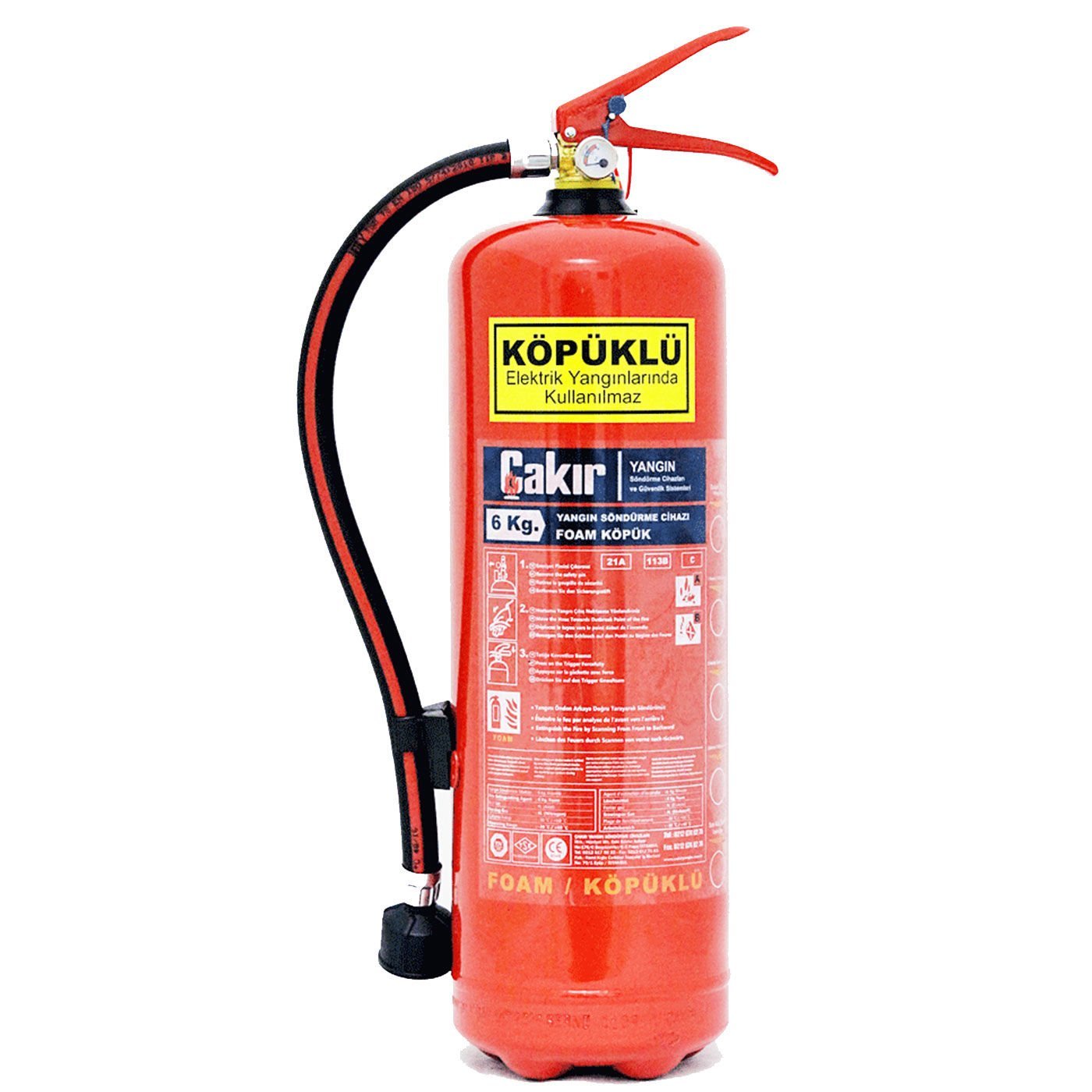 ÇAKIR 6 KG Köpüklü Yangın Söndürme Tüpü