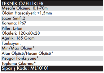 MİLESEEY S3A Lazer Metre 100 Metre