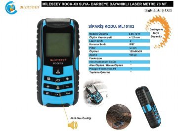 MİLESEEY Rocky-X3 Lazer Metre (Suya Darbeye Dayanıklı) 70 Metre