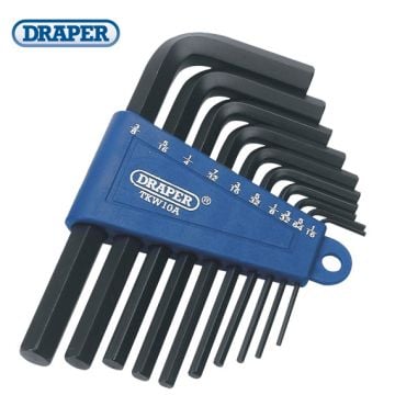 DRAPER Allen Anahtar Seti (10 Parça, İnç Ölçü Birimi)