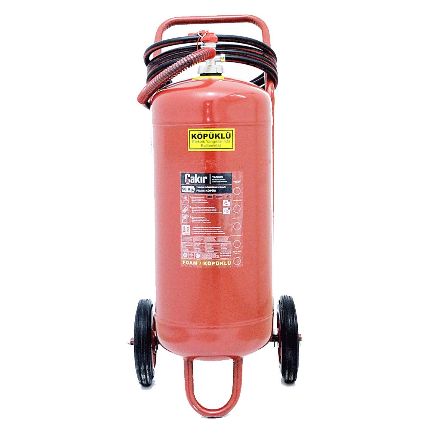 ÇAKIR 50 KG Köpüklü Yangın Söndürme Tüpü Tekerlekli