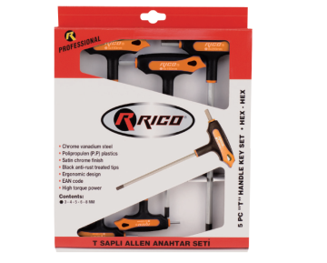 Rico 5 PC T Tip Düz Allen (013-RC5185)