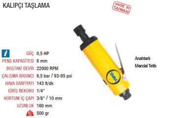 YAMA AT-7033M Havalı Kalıpçı Taşlama Makinesi 6mm