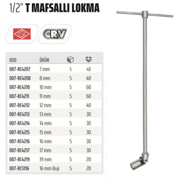 RİCO 1/2 T Mafsallı Lokma Ucu