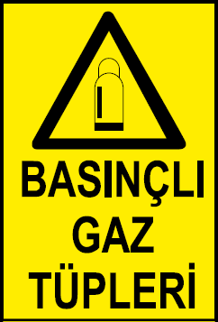 Basınçlı Gaz Tüpleri Uyarı Levhası / 10 Adet
