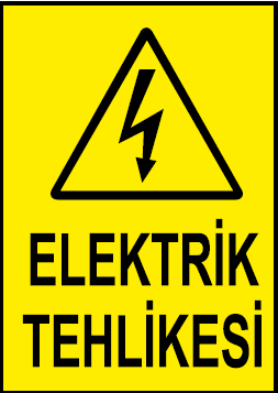Elektrik Tehlikesi Uyarı Levhası / 10 Adet