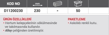 DHT Hortum Kulaklı Kelepçe Pensesi 230 mm
