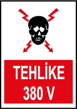 Tehlike 380 Volt Uyarı Levhası / 10 Adet
