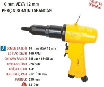 YAMA (AT-6251-10) 10mm Havalı Somunlu Perçin Makinesi Tabancası