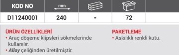 DHT Döşeme Klips Sökme Pensesi 240 mm