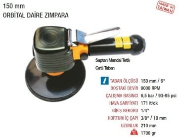 YAMA AT-7015P Havalı Daire Zımpara Makinesi 150mm