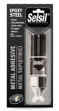 SELSİL Epoksi Metal Yapıştırıcı Enjektör 5 DK 28 Gram - 12 ADET