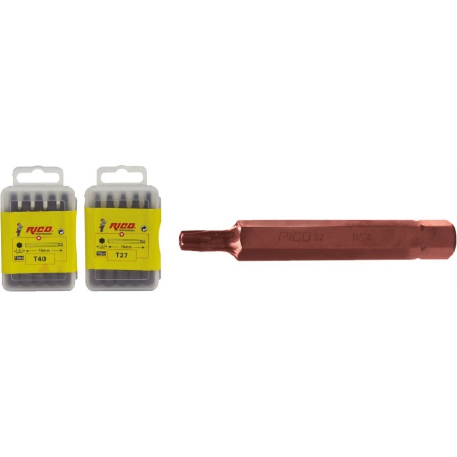 RİCO Torx Bits Uç H.10X75 mm Titanyum Kaplamalı 10 Adet
