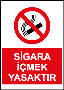 Sigara İçmek Yasaktır Uyarı Levhası / 10 Adet