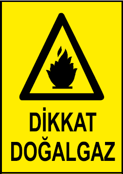 Dikkat Doğalgaz Uyarı Levhası / 10 Adet
