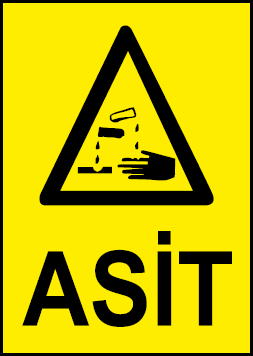 Asit Uyarı Levhası / 10 Adet