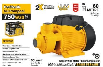 SGS5383 - PERİFERİK SU POMPASI 750 WATT 1.0 HP