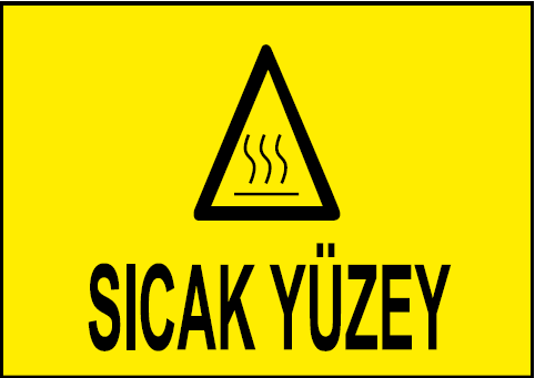 Sıcak Yüzey Uyarı Levhası / 10 Adet