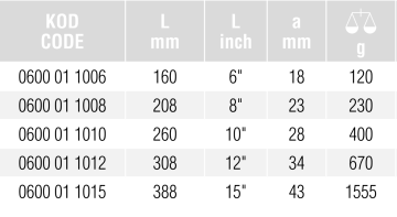 İzeltaş 0600 - 10'' Kurbağacık Anahtar 260mm